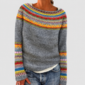 Calista | Women’s Nordic-Pattern Crew-Neck Sweater — product detail 1