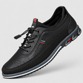 Callum | Men’s Lace-Up Shoes with Stitched Detail — Black