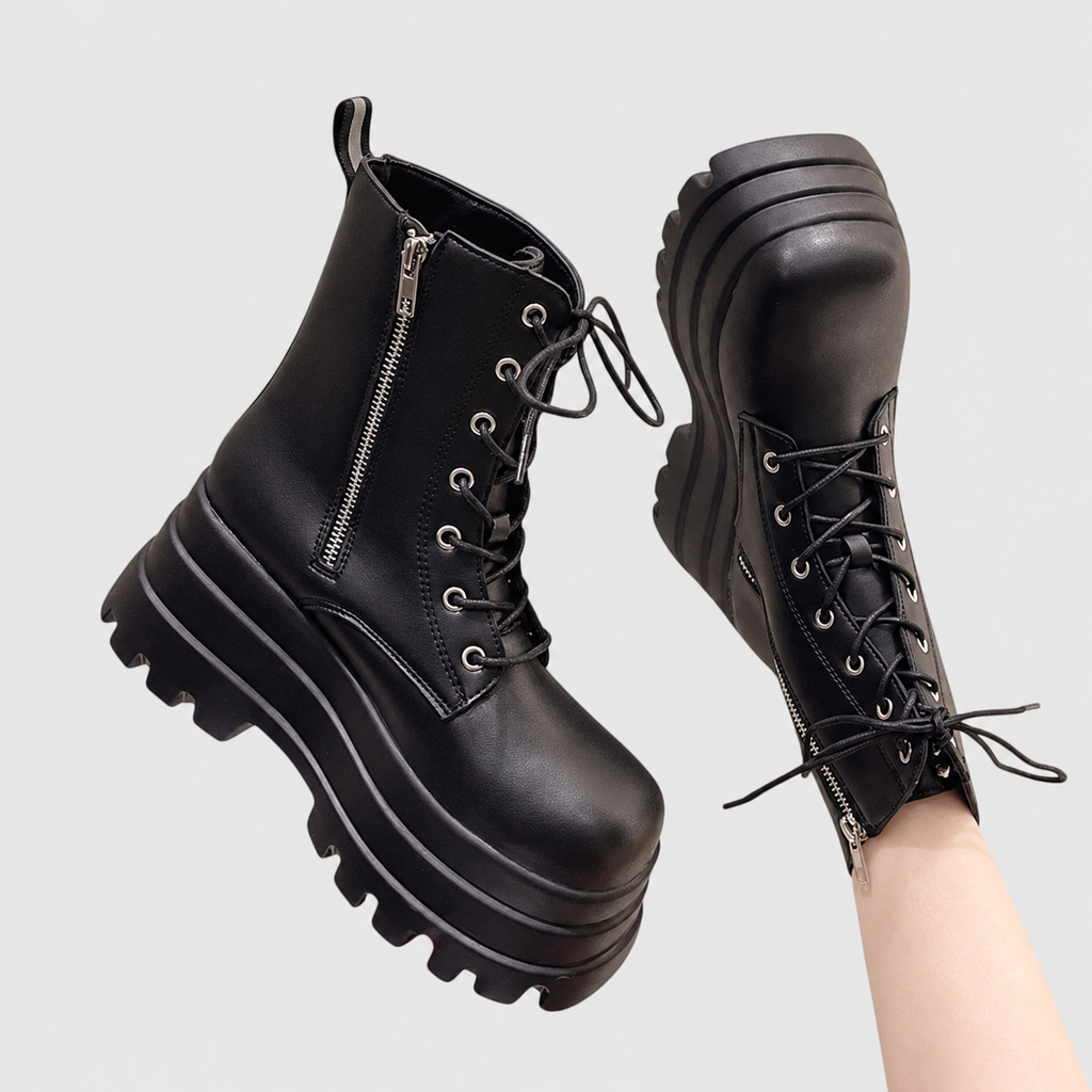 Carina-Claire | Women’s Chunky Platform Lace-Up Ankle Boots — product detail 3