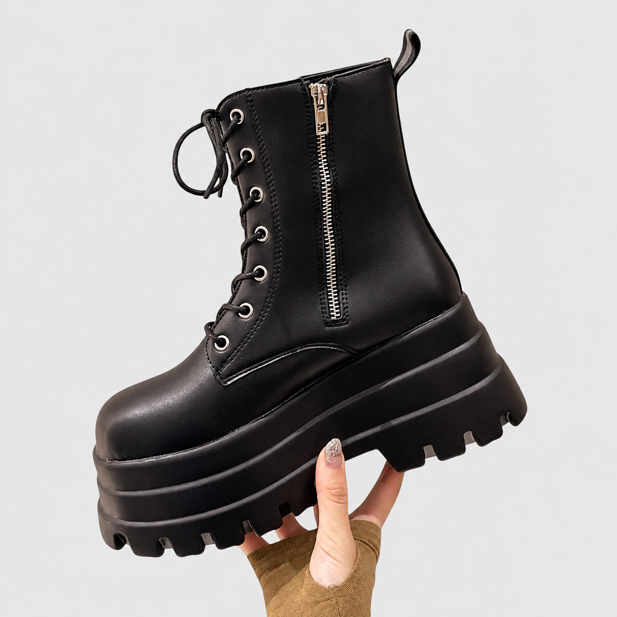Carina-Claire | Women’s Chunky Platform Lace-Up Ankle Boots — product detail 4