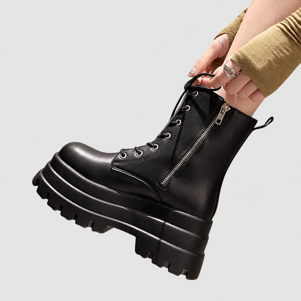Carina-Claire | Women’s Chunky Platform Lace-Up Ankle Boots — product detail 5