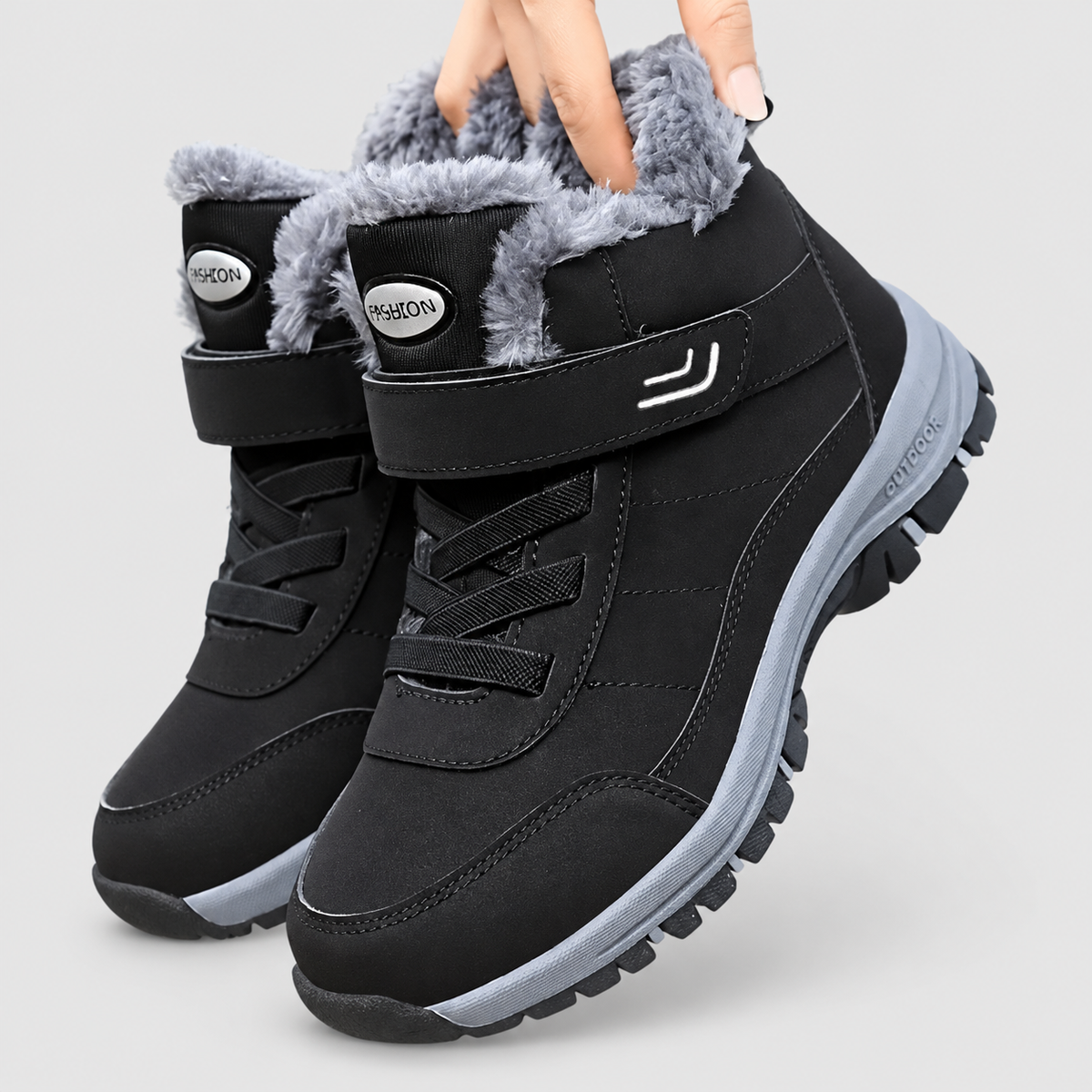 Carwyn | Women’s and Men’s Fleece-Lined Winter Ankle Boots — Black