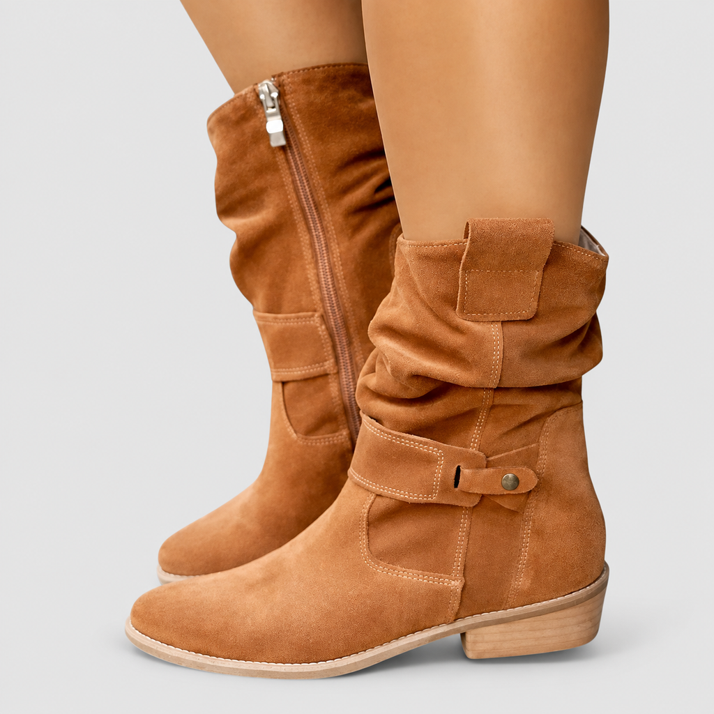 Carys | Women’s Zipper Ankle Boots with Buckle Detail — product detail 8