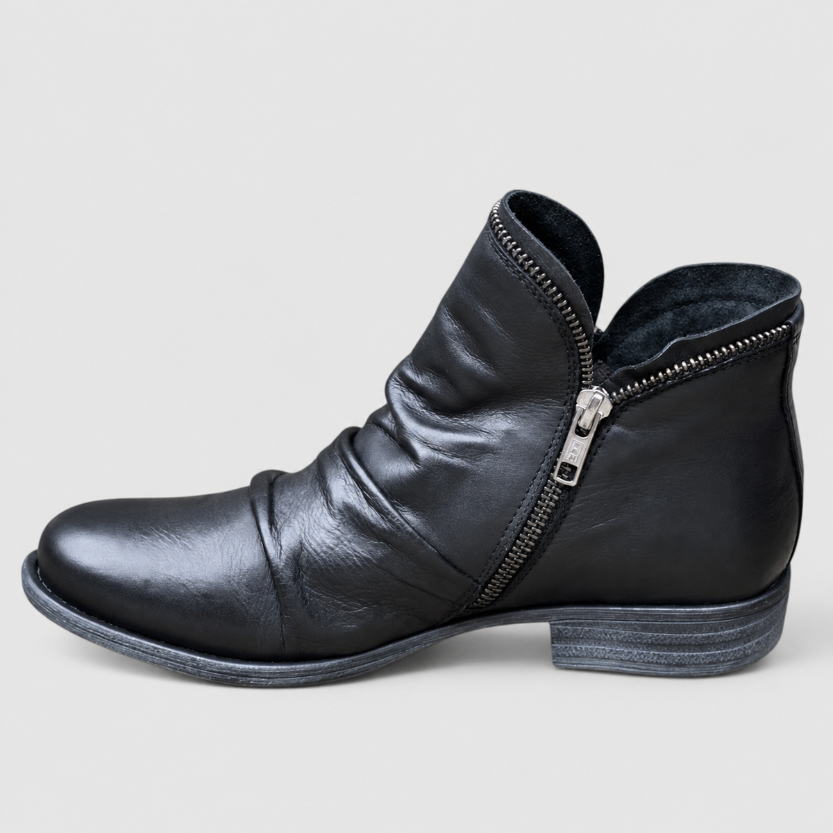Cecile | Women’s Zip-Up Ankle Boots for Fall — Black