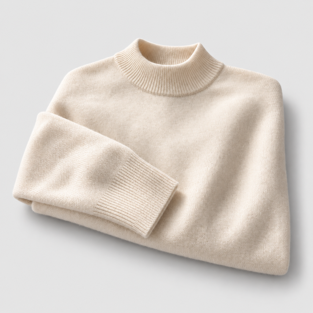 Cecily | Women’s Mock-Neck Sweater with Ribbed Trim — product detail 8