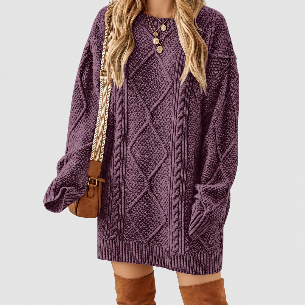 Celeste | Women’s Cable-Knit Sweater Dress — product detail 2