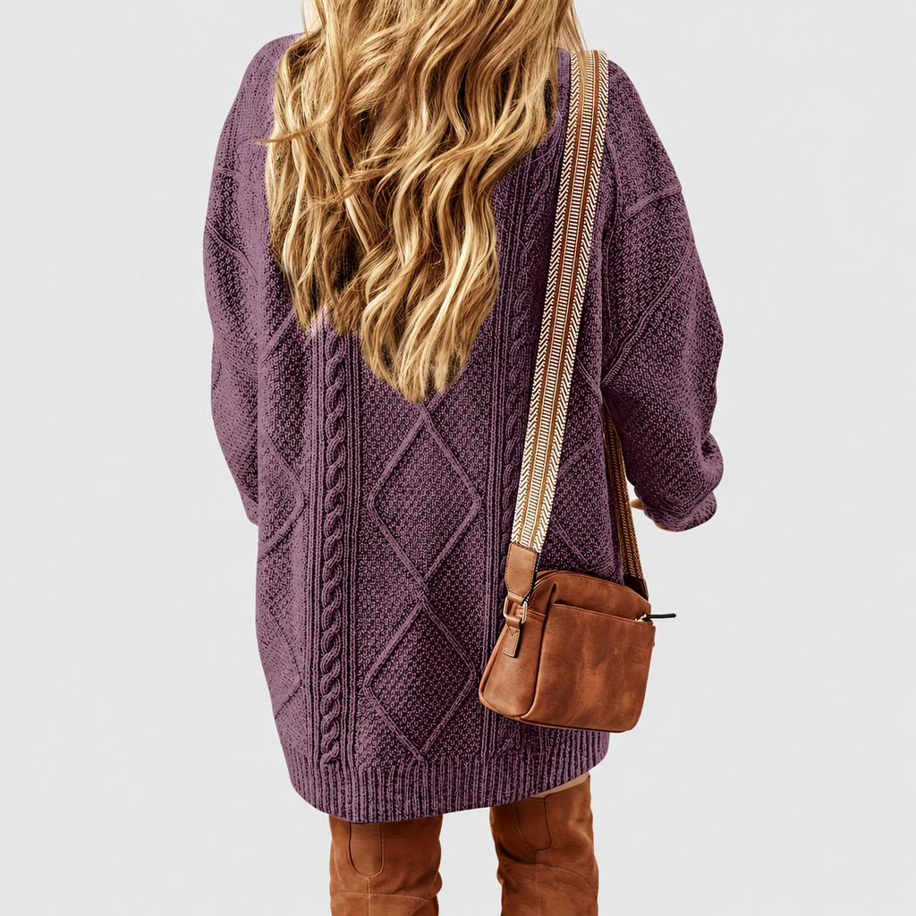 Celeste | Women’s Cable-Knit Sweater Dress — product detail 3