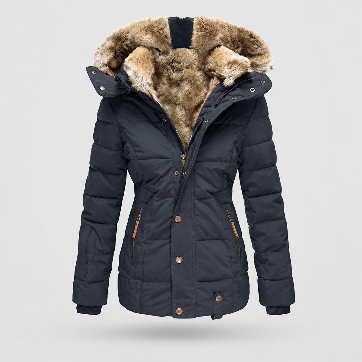 Celestina | Women’s Hooded Lined Puffer Jacket — Blue