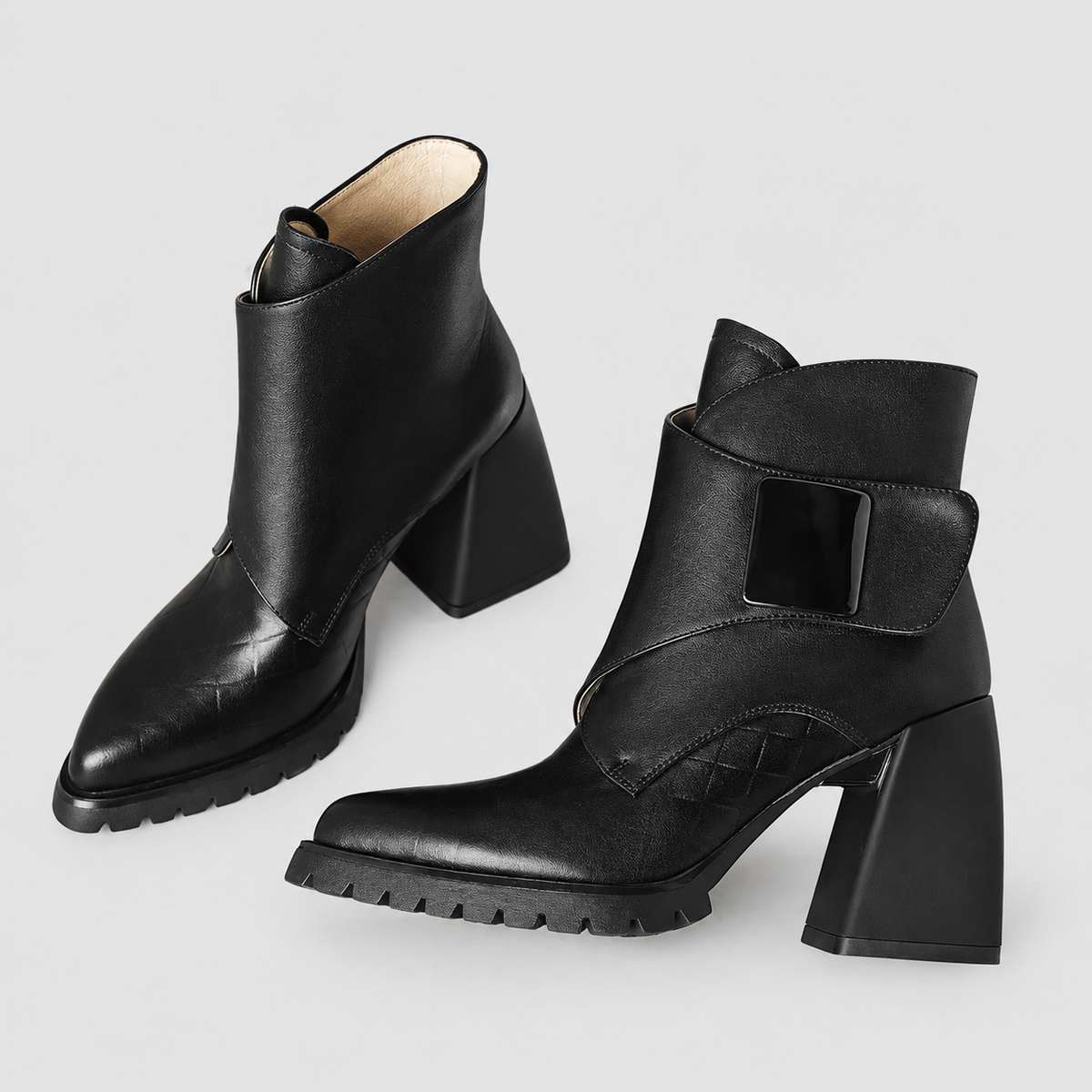 Cerise | Women’s Buckle-Strap Leather Boots — product detail 3
