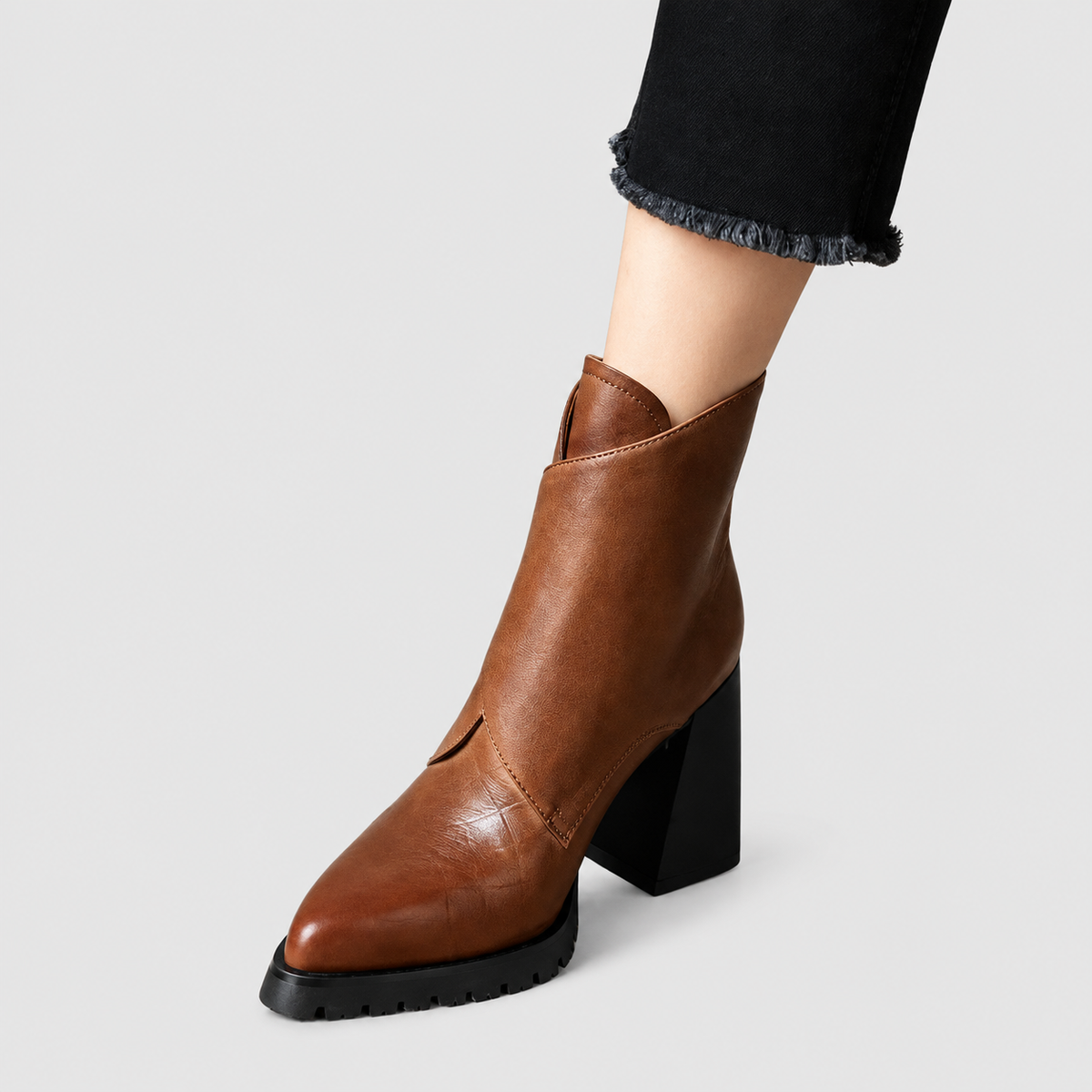 Cerise | Women’s Buckle-Strap Leather Boots — product detail 6
