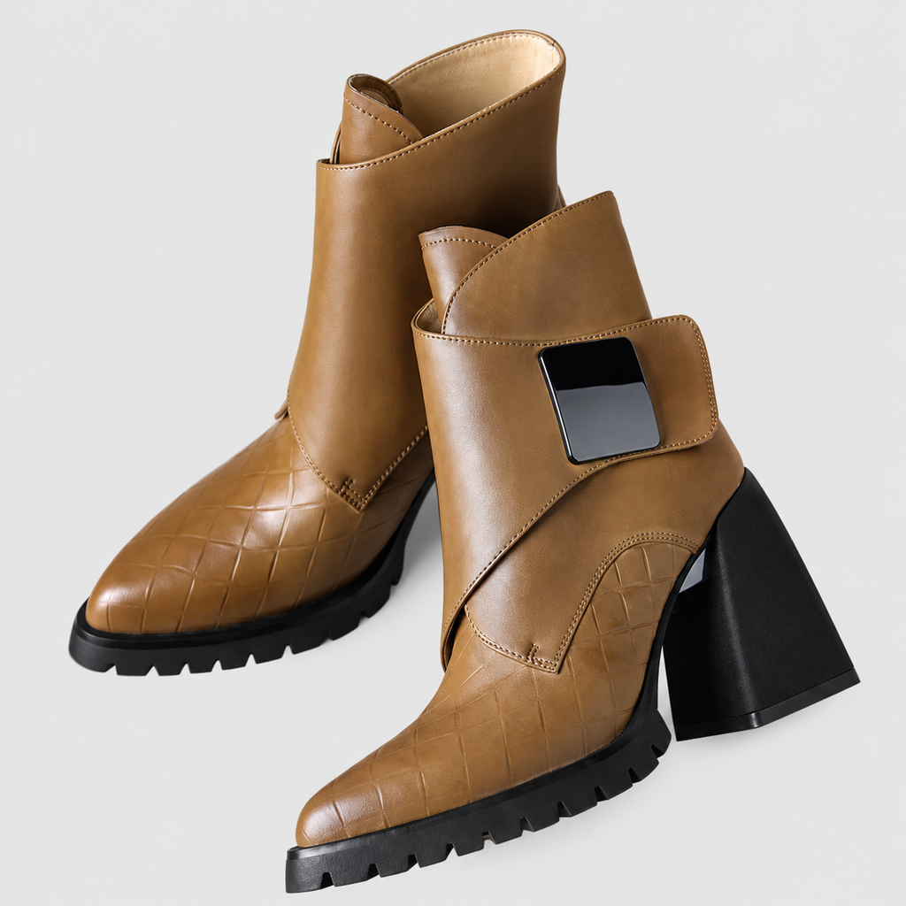 Cerise | Women’s Buckle-Strap Leather Boots — product detail 12