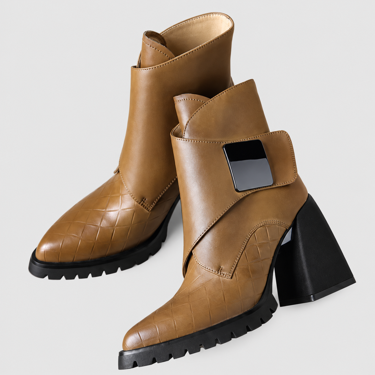 Cerise | Women’s Buckle-Strap Leather Boots — product detail 12
