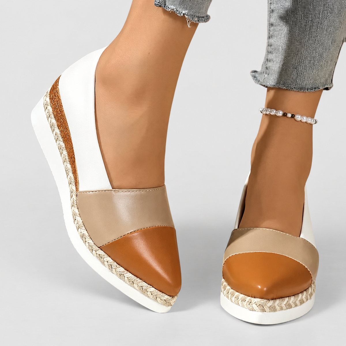 Clarissa | Women’s Pointed-Toe Slip-On Loafers — Dark Gold