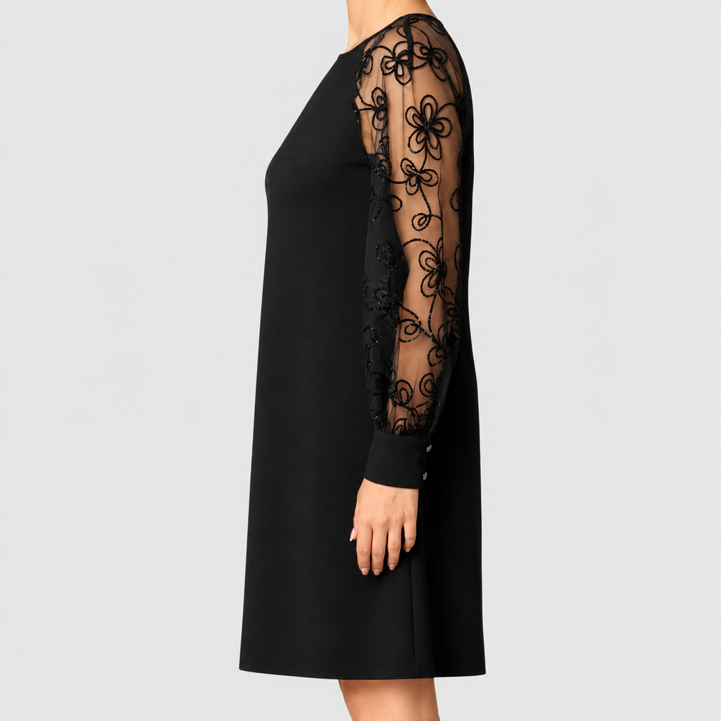 Corisande | Women’s Plus-Size Lace-Sleeve A-Line Midi Dress — product detail 6