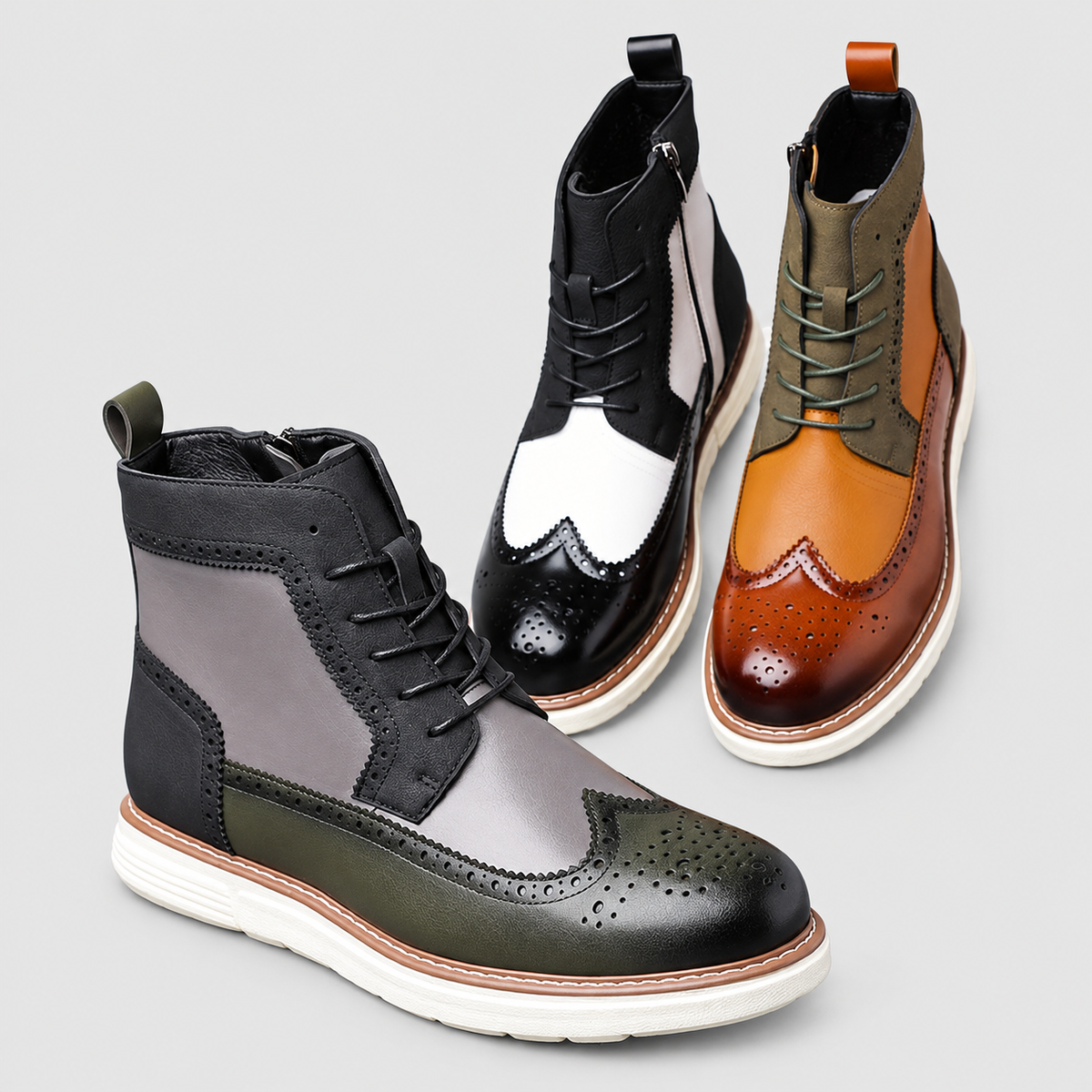 Cormac | Men’s Wingtip Lace-Up Ankle Boots — product detail 3