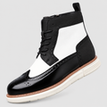 Cormac | Men’s Wingtip Lace-Up Ankle Boots — Black