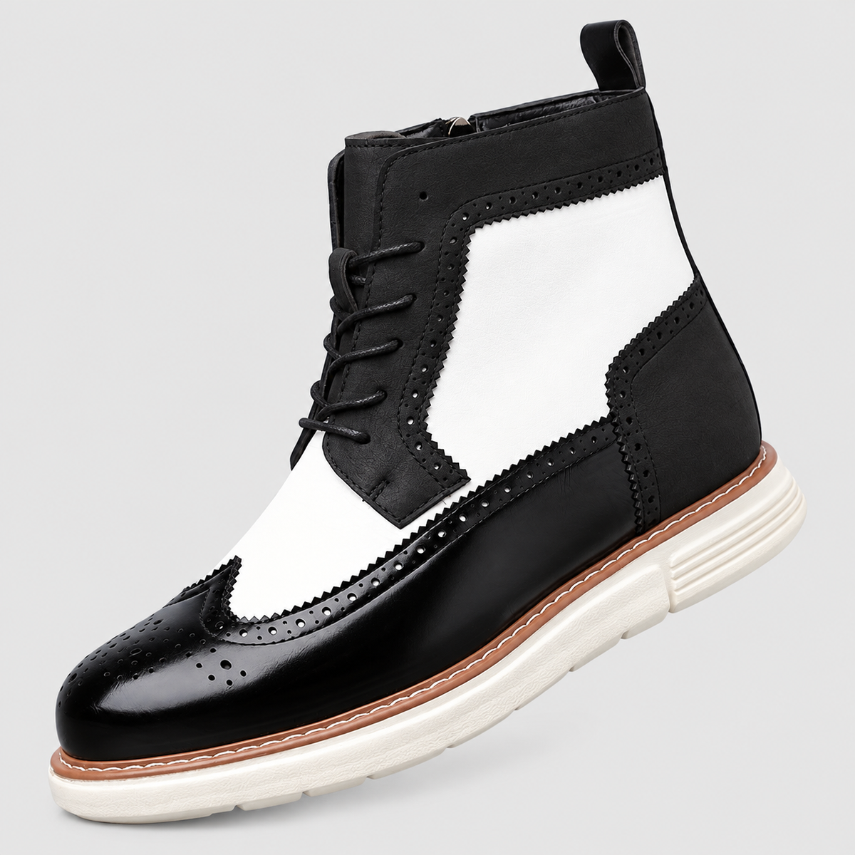 Cormac | Men’s Wingtip Lace-Up Ankle Boots — Black