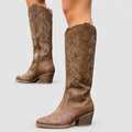 Cosima | Women’s Wide-Calf Western Cowboy Boots — Brown