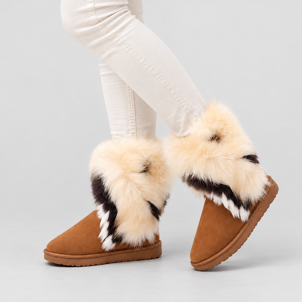 Dahlia | Women’s Fluffy Faux-Fur Winter Ankle Boots — product detail 1