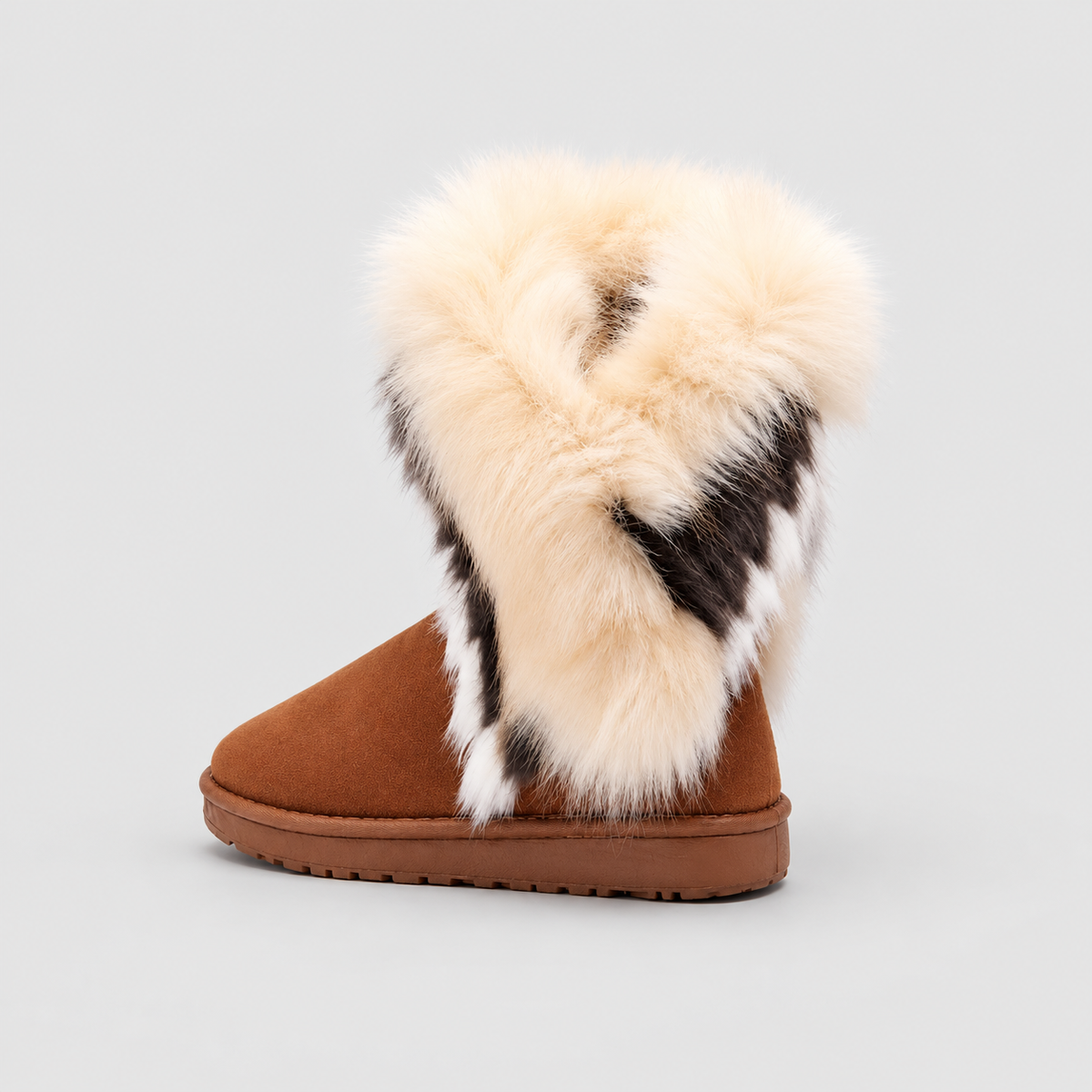 Dahlia | Women’s Fluffy Faux-Fur Winter Ankle Boots — Cream