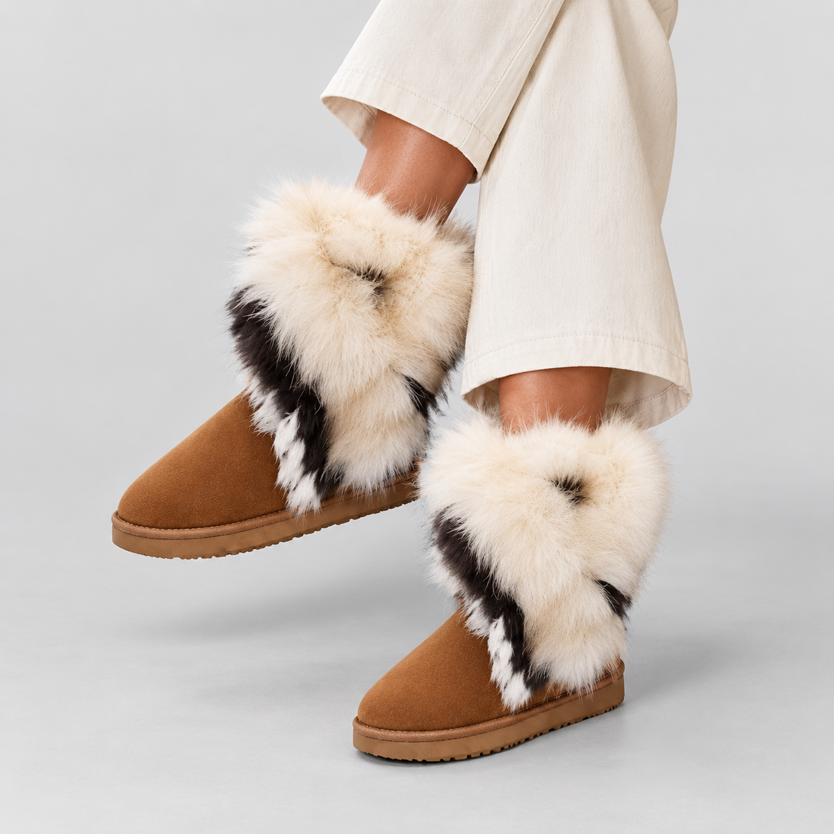 Dahlia | Women’s Fluffy Faux-Fur Winter Ankle Boots — product detail 6