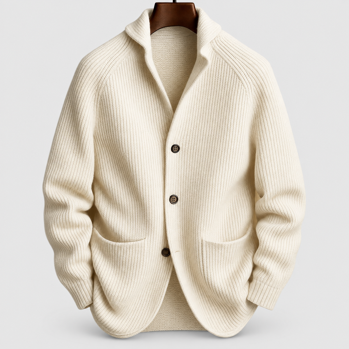 Declan | Men’s Lightweight Knit Cardigan — White