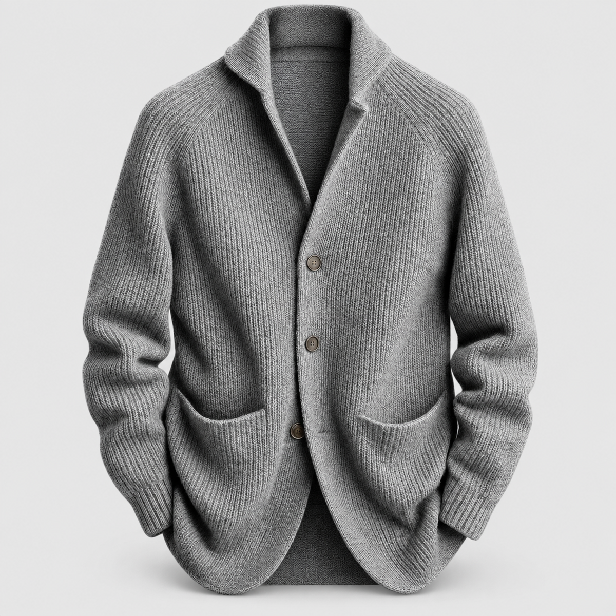 Declan | Men’s Lightweight Knit Cardigan — Grey