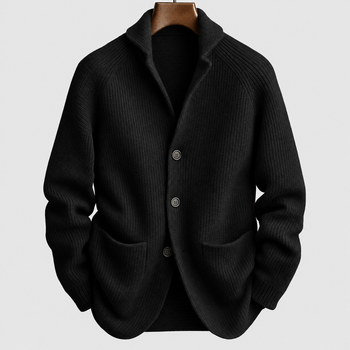 Declan | Men’s Lightweight Knit Cardigan — Black