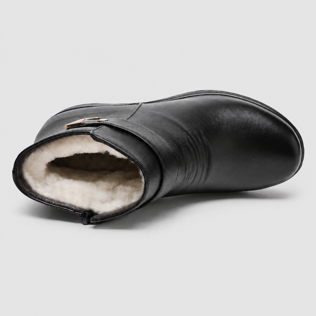 Delphina | Women’s Fleece-Lined Buckle Ankle Boots — product detail 3