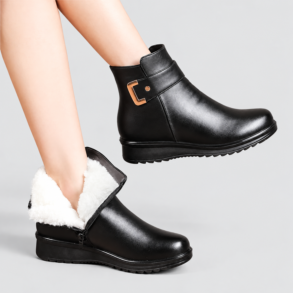 Delphina | Women’s Fleece-Lined Buckle Ankle Boots — product detail 8