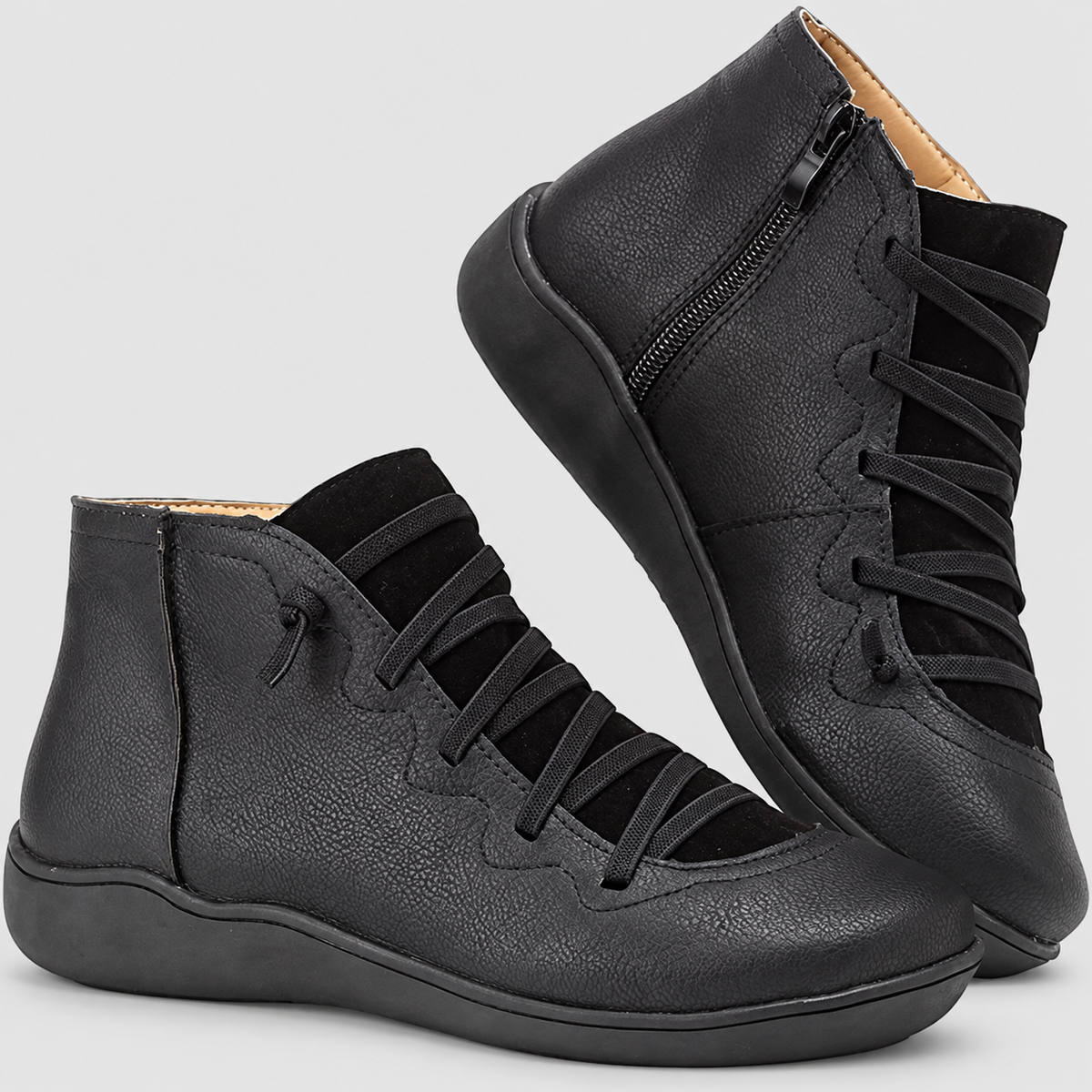 Delphine | Women’s Lace-Up Ankle Boots — Black