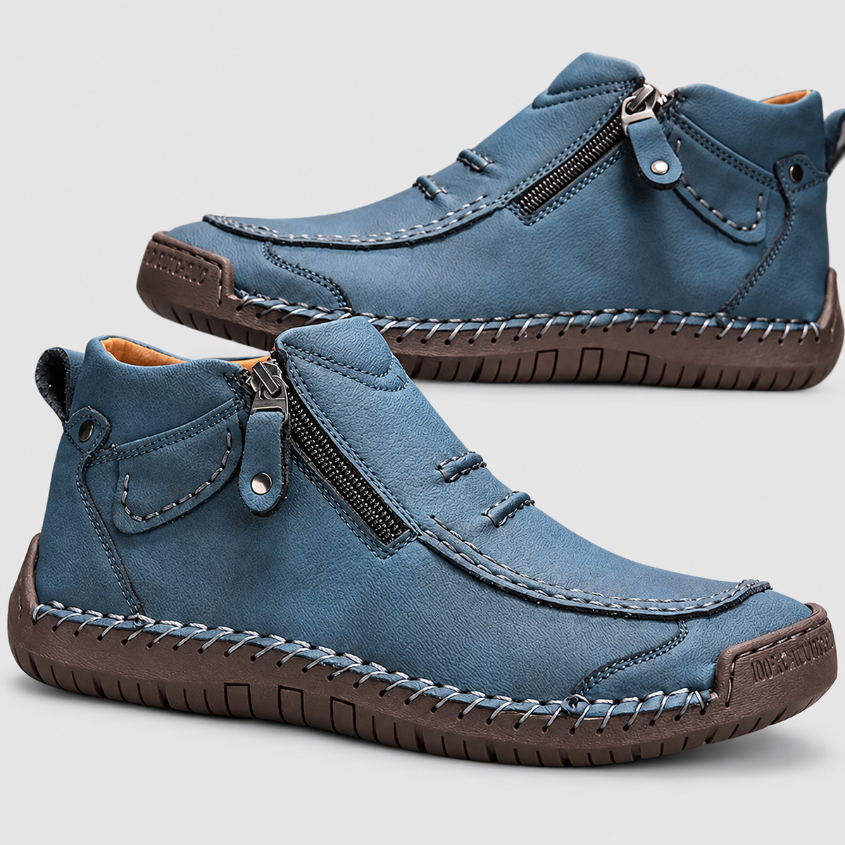 Dorian-James | Men’s Side-Zip Ankle Boots — Blue