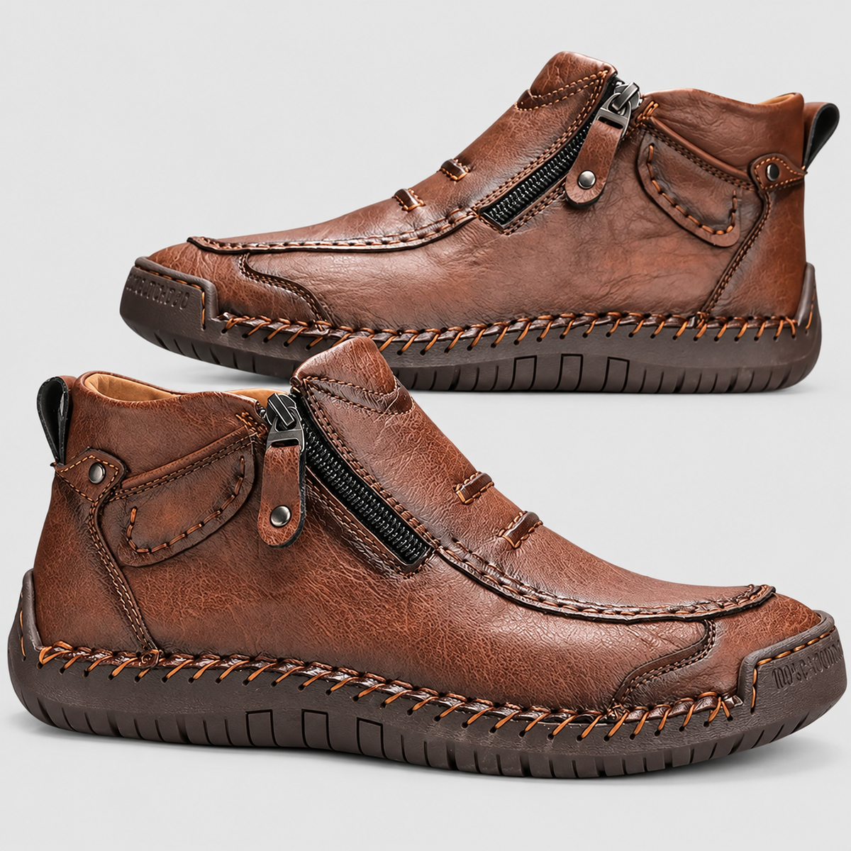 Dorian-James | Men’s Side-Zip Ankle Boots — Brown