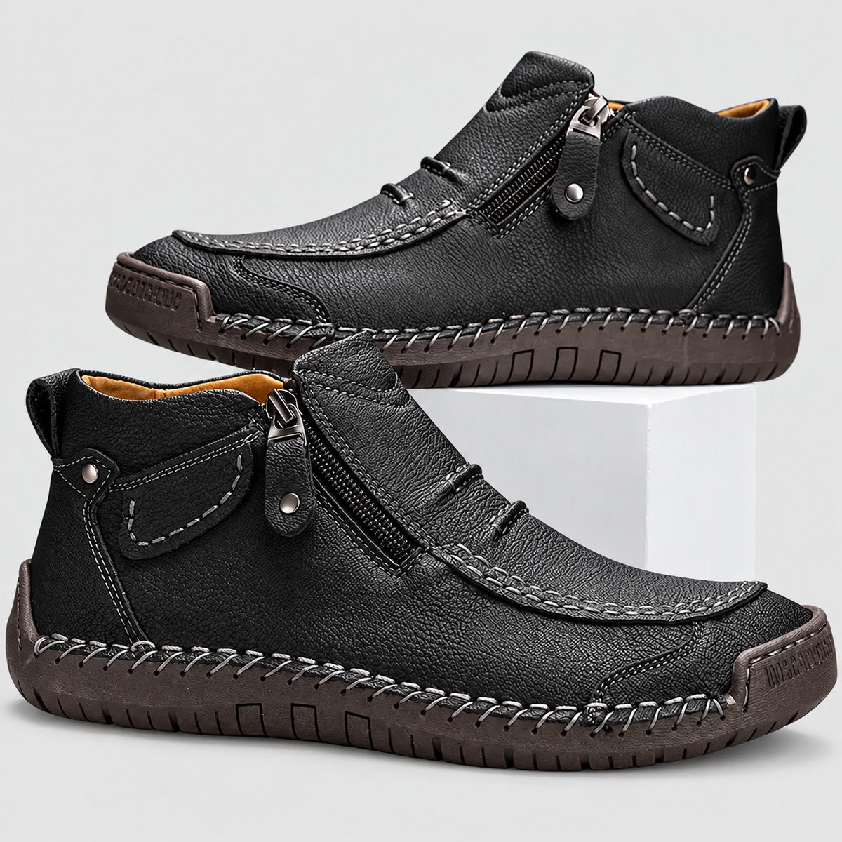 Dorian-James | Men’s Side-Zip Ankle Boots — Black