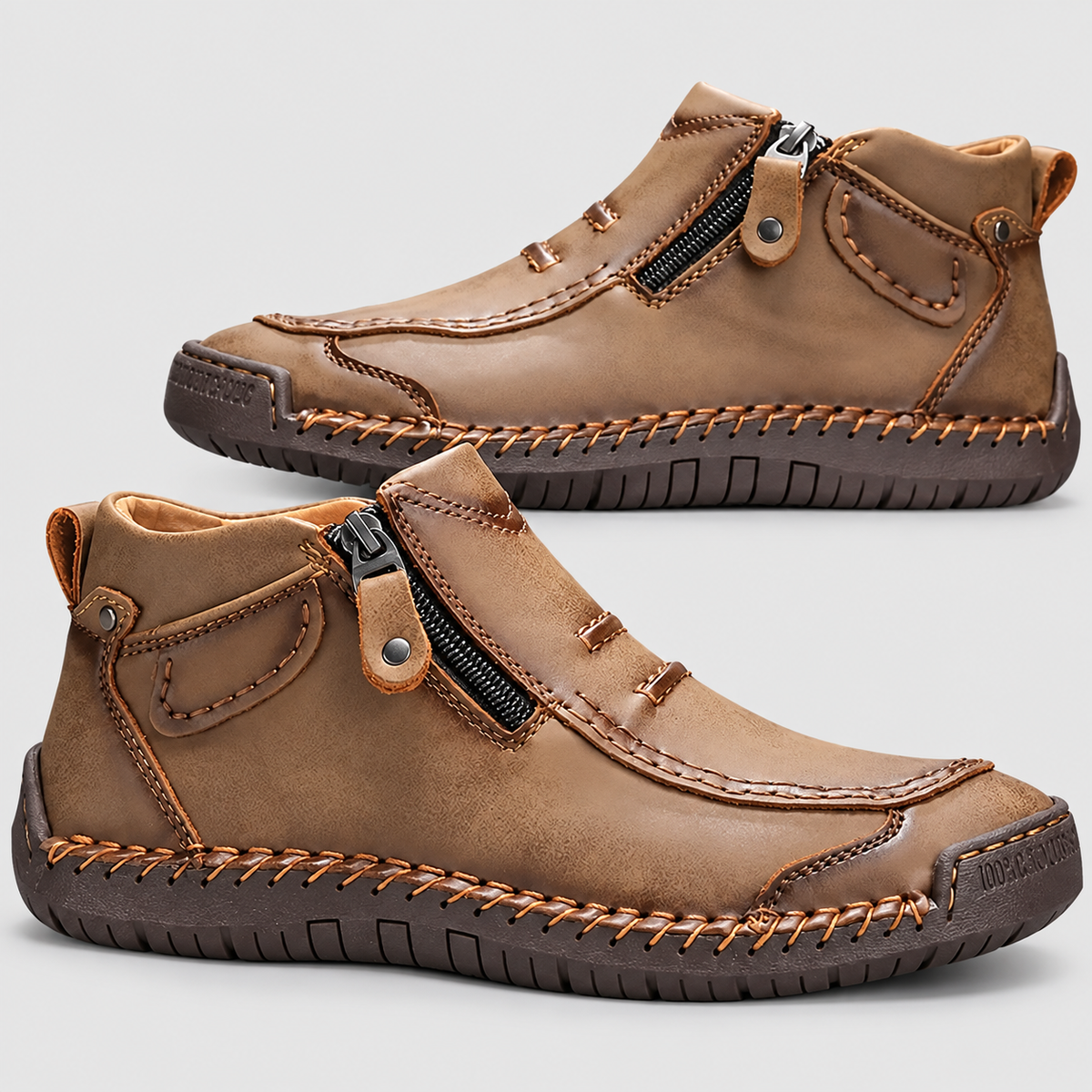 Dorian-James | Men’s Side-Zip Ankle Boots — Khaki