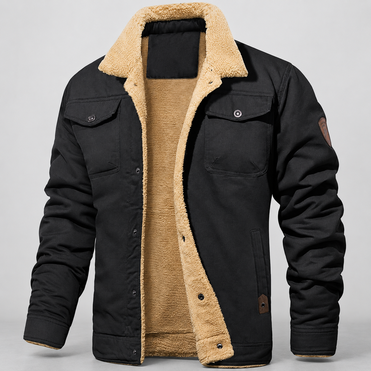 Dorian | Men’s Lined Bomber Jacket — Black