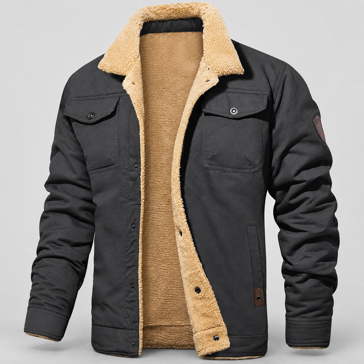 Dorian | Men’s Lined Bomber Jacket — Dark Grey