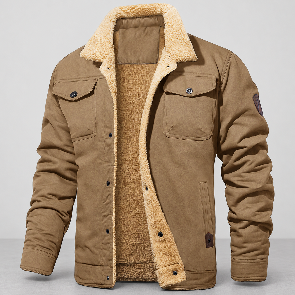 Dorian | Men’s Lined Bomber Jacket — Khaki