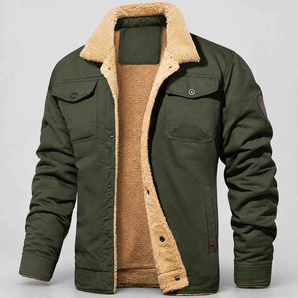 Dorian | Men’s Lined Bomber Jacket — Army Green