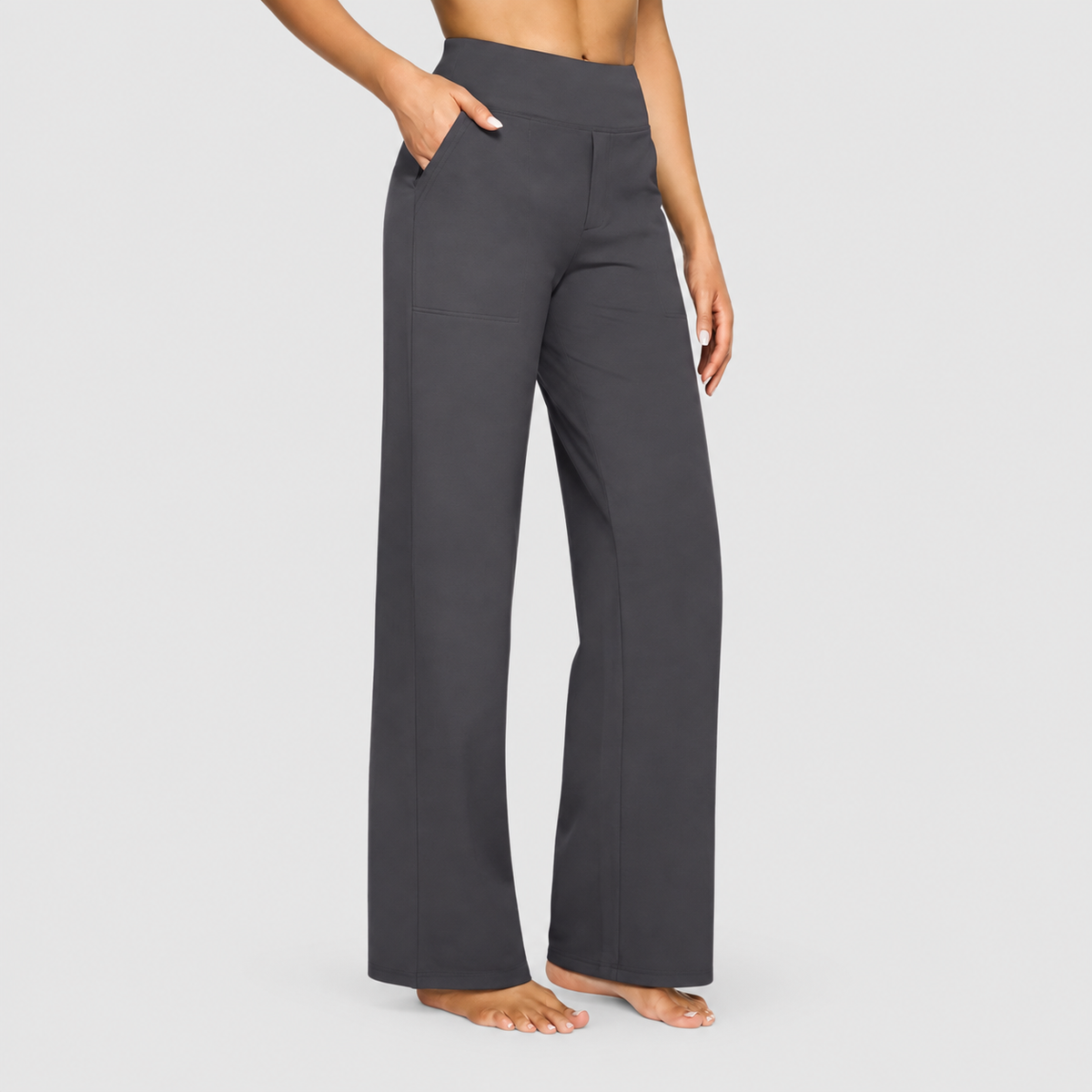 Dorothea | Women’s Comfortable Stretch Pants — Dark Grey