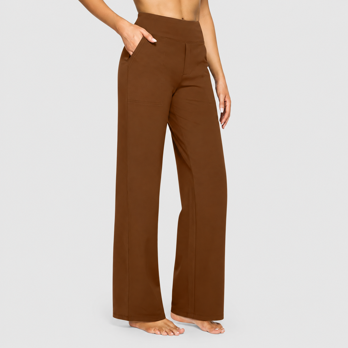 Dorothea | Women’s Comfortable Stretch Pants — Dark Brown
