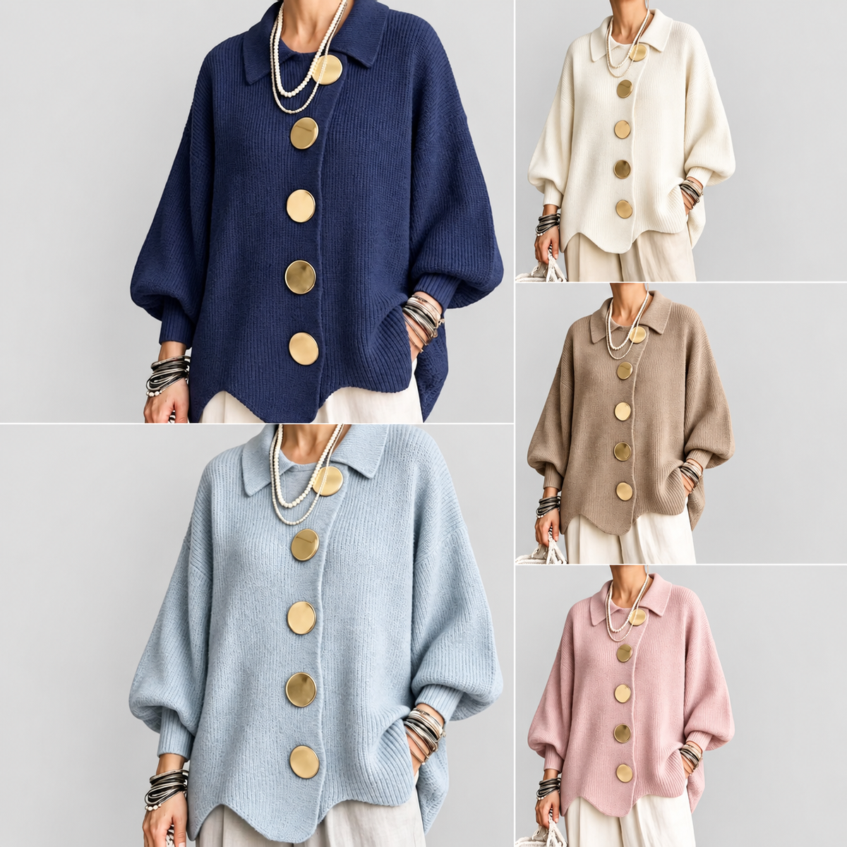 Dorothy | Women’s Oversized Collared Cardigan — product detail 2