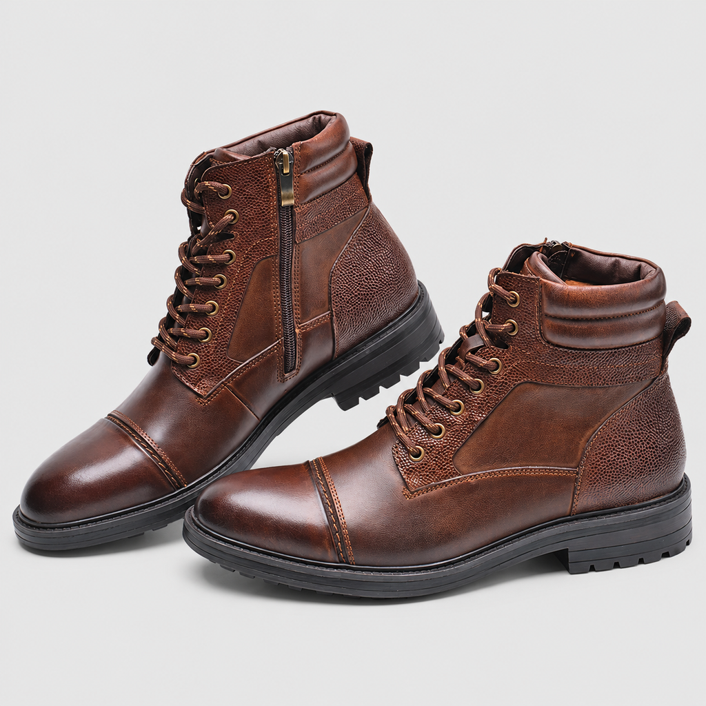 Edmund | Men’s Lace-Up Ankle Boots with Side Zippers — product detail 3