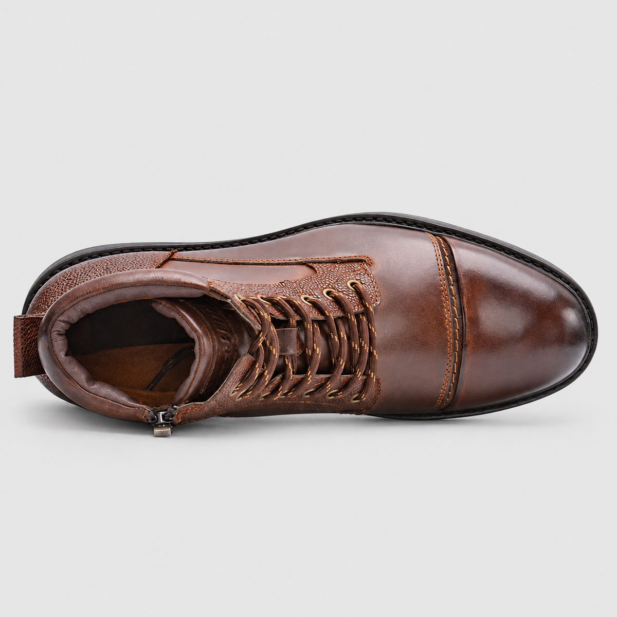 Edmund | Men’s Lace-Up Ankle Boots with Side Zippers — product detail 4