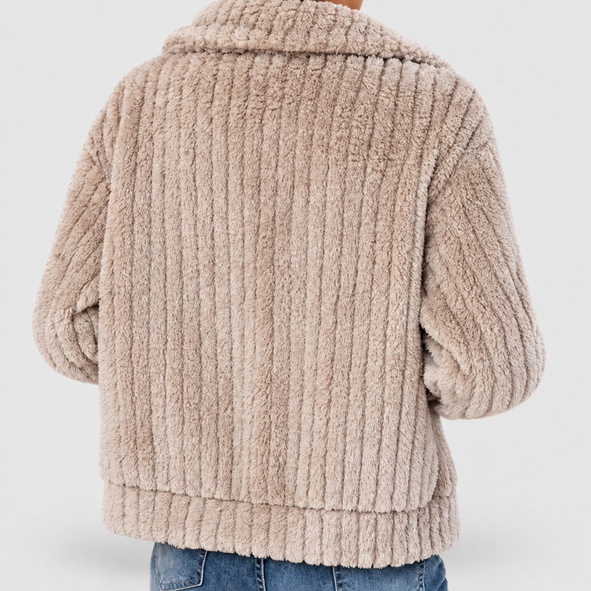 Eira | Women’s Fuzzy Zip-Up Collared Jacket — product detail 6