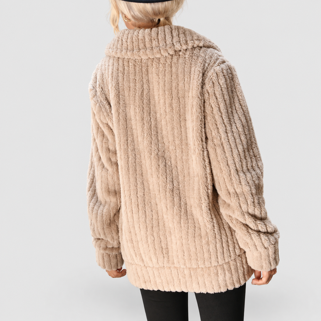 Eira | Women’s Fuzzy Zip-Up Collared Jacket — product detail 10