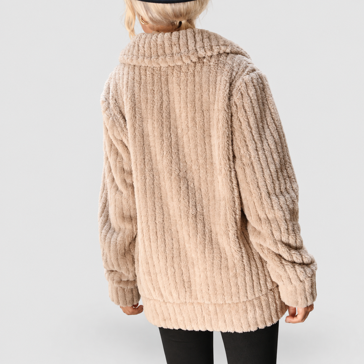 Eira | Women’s Fuzzy Zip-Up Collared Jacket — product detail 10