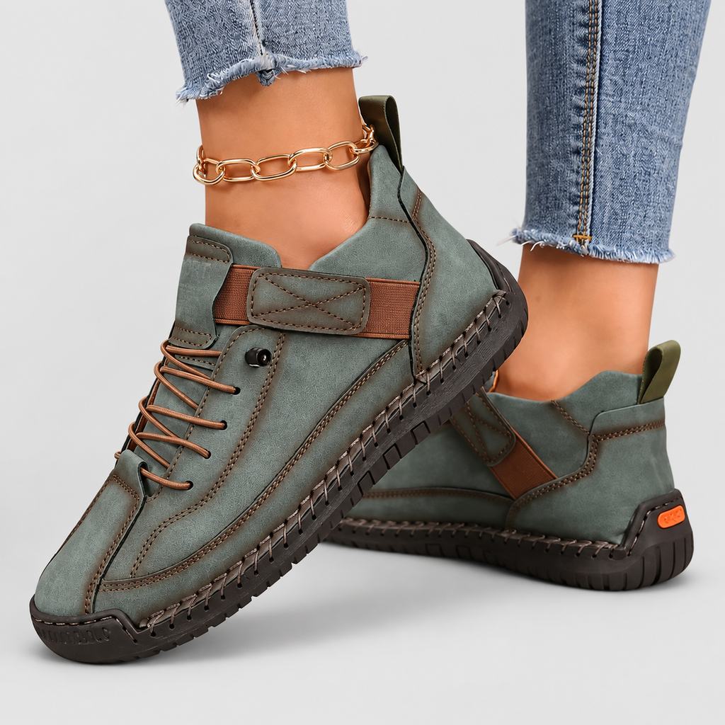 Elena | Women’s Casual Lace-Up Shoes with Stitched Sole — product detail 2