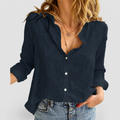 Elenora-Rose | Women’s Relaxed Button-Front Blouse — Black