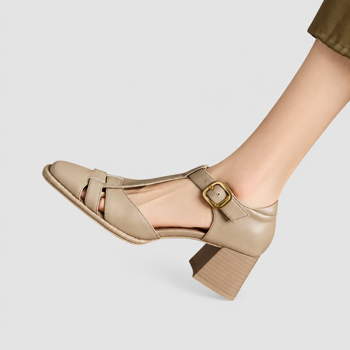 Eliana-Claire | Women’s T-Strap Block-Heel Shoes — product detail 3